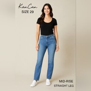 KanCan Women's Blue Straight Leg Jeans Cotton Spandex Rayon Polyester Size 29